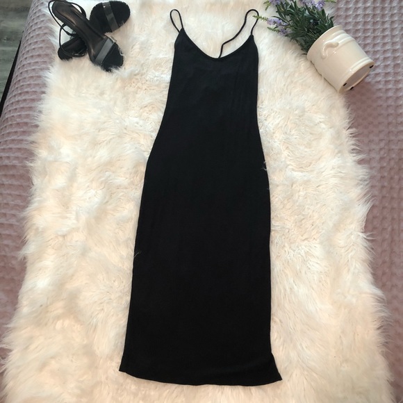 May Pink Dresses & Skirts - ‼️NEW‼️ Black Dress with Mini slit on one side